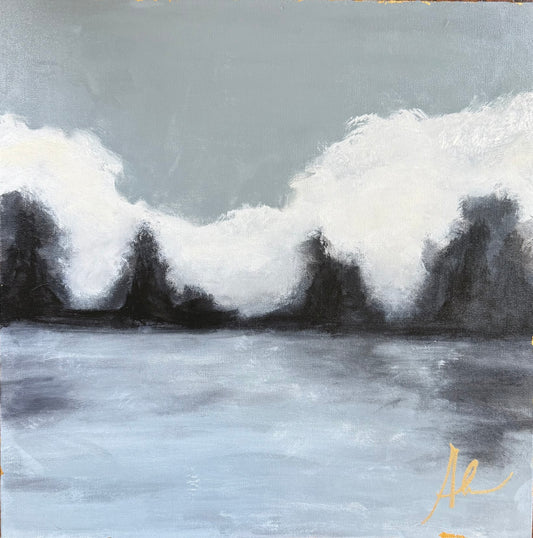 “Forest veil” abstract original art 20 x20  (not framed)